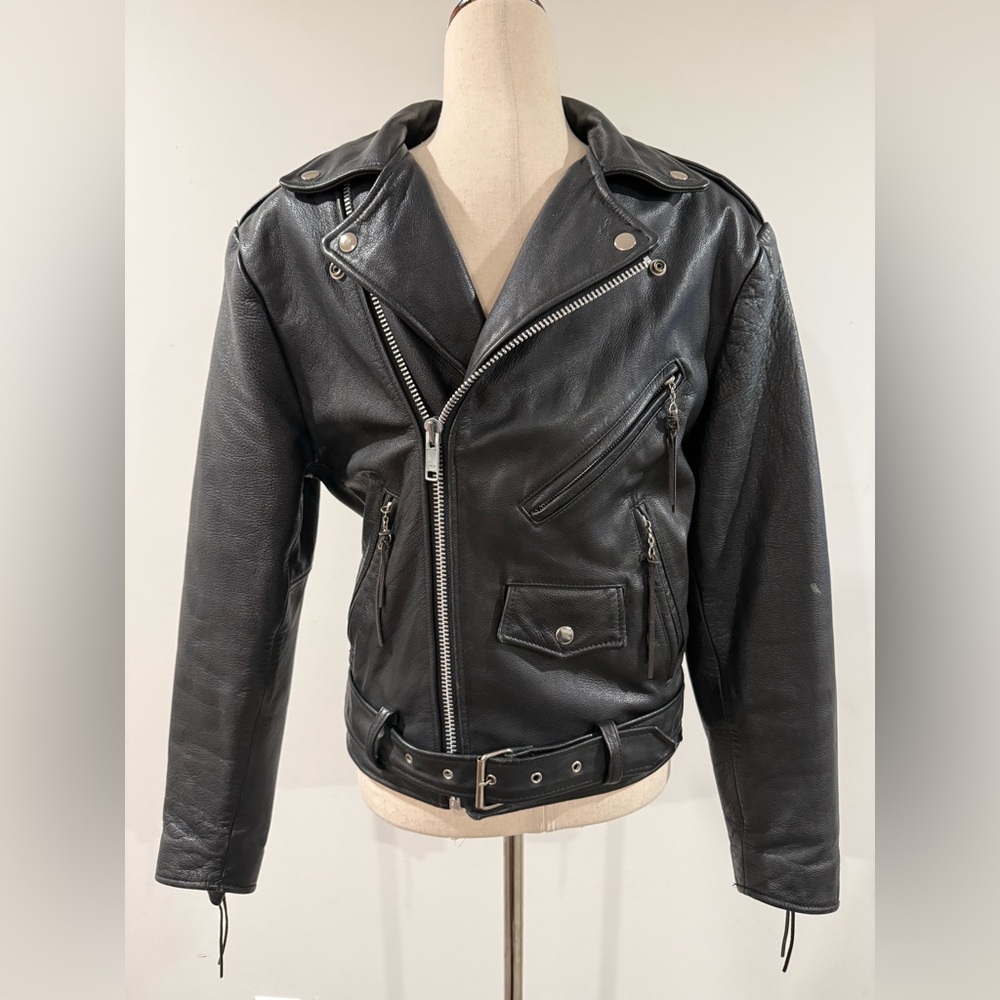Vintage Open Road leather moto jacket, size men's XS - Picture 6 of 16